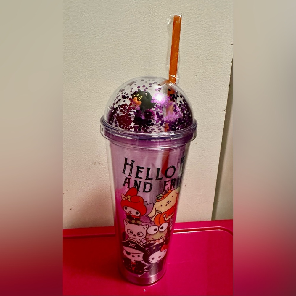 Hello Kitty & Friends Halloween Dome Acrylic Travel Cup with Straw